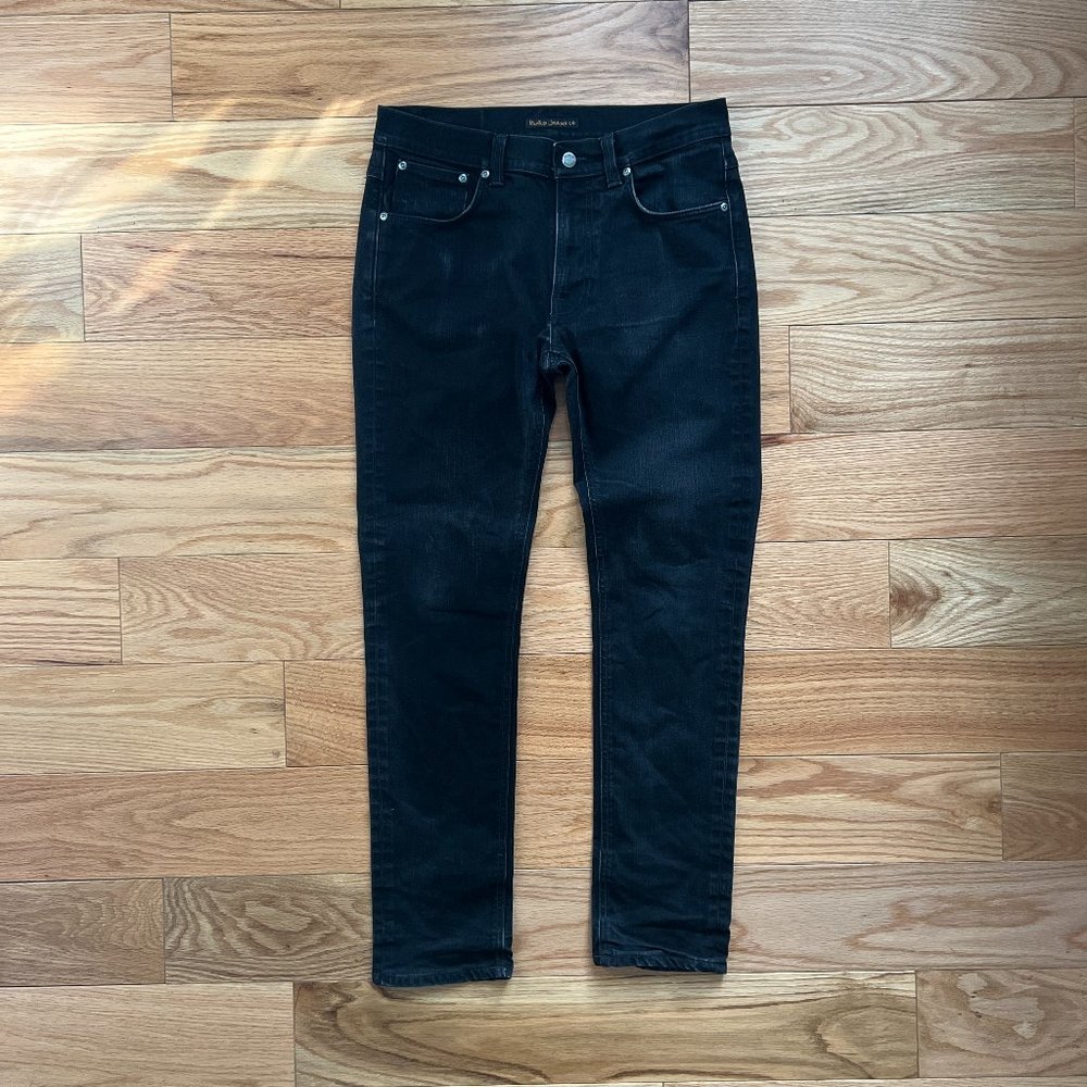 Nudie Jeans Lean Dean Slim Fit Raw 32 x 32 Dry Cold Black Men's